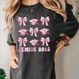 Senior 2025 Coquette Pink Bow Class Of 2025 Graduation Girls Women's Comfort Colors T-Shirt Pepper