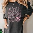 Senior 2026 Class Of 2026 Coquette Pink Bow Graduation Women's Comfort Colors T-Shirt Pepper