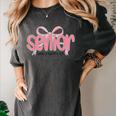Senior 2026 Coquette Pink Bow Graduation 2026 Class Of 2026 Women's Comfort Colors T-Shirt Pepper