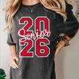Senior 2026 Graduation Varsity Red Letters On The Back Women's Comfort Colors T-Shirt Pepper