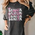 Senior 2027 Class Of 2027 Coquette Pink Bow Graduation 2027 Premium Tri-Blend Women's Comfort Colors T-Shirt Pepper