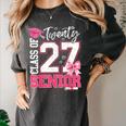 Senior 2027 Class Of 2027 Pink Coquette Bow Graduation Girl Women's Comfort Colors T-Shirt Pepper