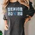 Senior 26 Graduation Class Of 2026 Bow Blue Toile Floral Women's Comfort Colors T-Shirt Pepper