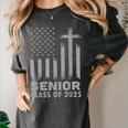 Senior Class Of 2025 USA Flag Cross Christian Graduation Women's Comfort Colors T-Shirt Pepper