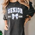 Senior Class Of 2026 Graduation Girly Floral Coquette Bow Women's Comfort Colors T-Shirt Pepper