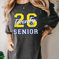 Senior Class 2026 Graduation Yellow Blue Letters Women's Comfort Colors T-Shirt Pepper