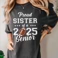 Senior Football Sister Class Of 2025 Graduation Graduate Women's Comfort Colors T-Shirt Pepper