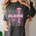 Senior Mom 2027 Class Of 2027 Coquette Bow Graduation 2027 Women's Comfort Colors T-Shirt Pepper