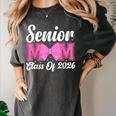 Senior Mom Class Of 2026 Pink Coquette Bow Graduation Women's Comfort Colors T-Shirt Pepper