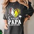 Senior Papa Class Of 2026 Baseball Softball Graduation Heart Women's Comfort Colors T-Shirt Pepper