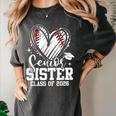 Senior Sister Class Of 2026 Baseball Graduation Heart Women's Comfort Colors T-Shirt Pepper