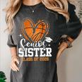 Senior Sister Class Of 2026 Basketball Graduation Heart Women's Comfort Colors T-Shirt Pepper