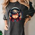 Serene Music Enthusiast With Headphones Introvert Cute Boy Women's Comfort Colors T-Shirt Pepper