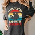 I Like Sloths And Maybe 3 People Sloth Lover Introvert Retro Women's Comfort Colors T-Shirt Pepper I Like Sloths And Maybe 3 People Sloth Lover Introvert Retro Women's Comfort Colors T-Shirt Pepper