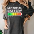 Social Battery Low Energy Antisocial Introvert Women's Comfort Colors T-Shirt Pepper