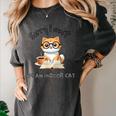 Sorry I Can't Indoor Cat Top For Introvert With Coffee Book Women's Comfort Colors T-Shirt Pepper