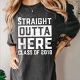 Straight Outta Here Class Of 2018 Senior Graduation Women's Comfort Colors T-Shirt Pepper