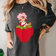 Strawberry Shortcake Sitting On Strawberry Retro Nostalgia Women's Comfort Colors T-Shirt Pepper