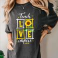Sunflower Teach Love Inspire Cool Graduation Teacher School Women's Comfort Colors T-Shirt Pepper