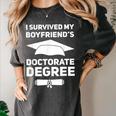 I Survived My Boyfriend's Doctorate Degree Graduation Women's Comfort Colors T-Shirt Pepper
