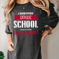 I Survived Catholic School Shirt Catholic Graduation Women's Comfort Colors T-Shirt Pepper