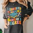i Survived My Daughter's Bachelors Degree Groovy Graduation Women's Comfort Colors T-Shirt Pepper