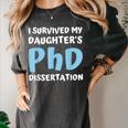 i Survived My Daughters Phd Dissertation College Graduation Women's Comfort Colors T-Shirt Pepper