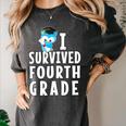 I Survived Fourth Grade Graduation Kids Owl Grad Women's Comfort Colors T-Shirt Pepper