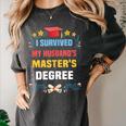 I Survived My Husband's Masters Degree Graduation Women's Comfort Colors T-Shirt Pepper