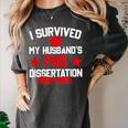I Survived My Husband's PHD Dissertation Graduation Women's Comfort Colors T-Shirt Pepper