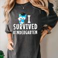 I Survived Kindergarten Graduation Kids Owl Grad Women's Comfort Colors T-Shirt Pepper
