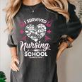 I Survived Nursing School Class Of 2018 Graduation T-Shirt Women's Comfort Colors T-Shirt Pepper