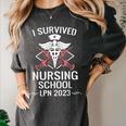 I Survived Nursing School LPN Class Of 2023 Nurse Graduation Women's Comfort Colors T-Shirt Pepper