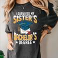i Survived My Sisters Bachelor's Degree Graduation Gifts Women's Comfort Colors T-Shirt Pepper