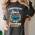 I Survived My Son's Sociology Degree Graduation Women's Comfort Colors T-Shirt Pepper