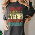 i Survived My Wife Bachelor's Degree Wife Graduation Women's Comfort Colors T-Shirt Pepper