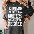 I Survived My Wifes Doctorate Degree Graduation Women's Comfort Colors T-Shirt Pepper