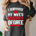 I Survived My Wife's Master's Degree Graduation Women's Comfort Colors T-Shirt Pepper