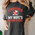 I Survived My Wife's Nursing Degree Rn Graduation Nurse Women's Comfort Colors T-Shirt Pepper