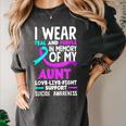 Teal & Purple In Memory Of My Aunt Suicide Prevention Women's Comfort Colors T-Shirt Pepper Teal & Purple In Memory Of My Aunt Suicide Prevention Women's Comfort Colors T-Shirt Pepper
