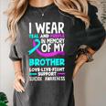 Teal & Purple In Memory Of My Brother Suicide Prevention Women's Comfort Colors T-Shirt Pepper Teal & Purple In Memory Of My Brother Suicide Prevention Women's Comfort Colors T-Shirt Pepper