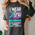 Teal & Purple In Memory Of My Grandson Suicide Prevention Women's Comfort Colors T-Shirt Pepper