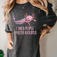 I Tried People I Prefer Axolotl Salamander Introvert Raglan Baseball Tee Women's Comfort Colors T-Shirt Pepper