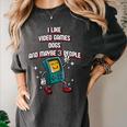 I Like Video Games Dogs And Maybe 3 People Gamer Introvert Women's Comfort Colors T-Shirt Pepper I Like Video Games Dogs And Maybe 3 People Gamer Introvert Women's Comfort Colors T-Shirt Pepper