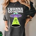 I Wanna Go Home Introvert UFO UAP Flying Saucer Trippy Alien Women's Comfort Colors T-Shirt Pepper I Wanna Go Home Introvert UFO UAP Flying Saucer Trippy Alien Women's Comfort Colors T-Shirt Pepper