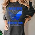 I Wear Blue In Memory For My Son Colon Cancer Awareness Women's Comfort Colors T-Shirt Pepper