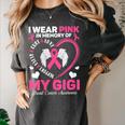 I Wear Pink In Memory Of My Gigi Breast Cancer Awareness Women's Comfort Colors T-Shirt Pepper I Wear Pink In Memory Of My Gigi Breast Cancer Awareness Women's Comfort Colors T-Shirt Pepper