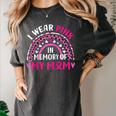 I Wear Pink In Memory Of My Mom Breast Cancer Awareness Raglan Baseball Tee Women's Comfort Colors T-Shirt Pepper