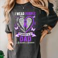 I Wear Purple In Memory Of My Dad Alzheimer's Awareness Women's Comfort Colors T-Shirt Pepper