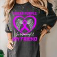 I Wear Purple In Memory Of Friend Alzheimers Heart Graphic Women's Comfort Colors T-Shirt Pepper